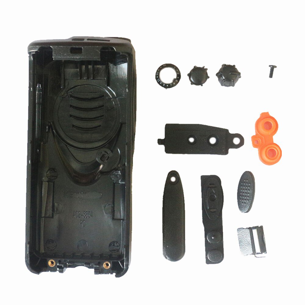 Kit de reparación de perilla para Kenwood TK3207 TK2207 TK-3207 Radio walkie-talkie, carcasa frontal negra, cubierta antipolvo, 5 uds.