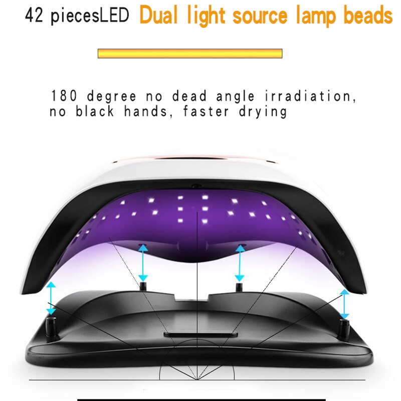 BLUEQUE-lámpara UV de secado rápido para uñas, herramienta de salón de manicura con sensor inteligente de movimiento, 42LED, 168W, V1,
