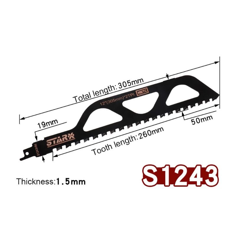 Demolition Masonry Reciprocating Saw Blade for Cutting Brick Stone Alloy Steel