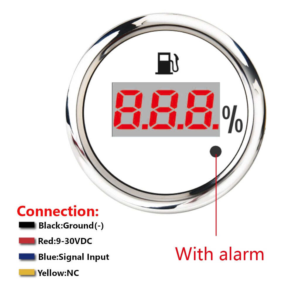 52mm Tankanzeige 0-190 ohm Digitale Tankanzeige Meter Für Boot Auto Motor Mit Alarm 9-32V