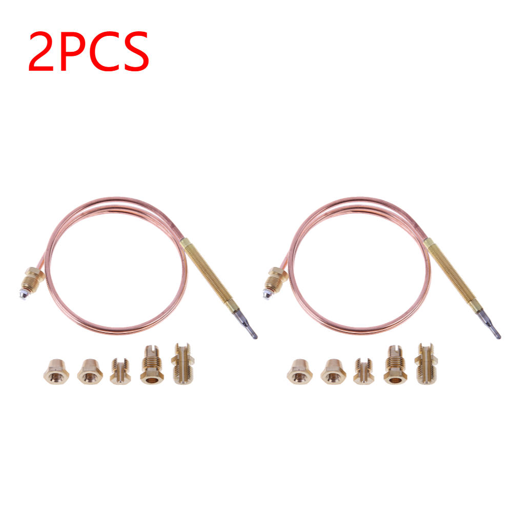 1-5 st universal gas termoelement ventil 60/120cm eldstad ersättningstermoelement för vattenkokare teurna med 5 fasta delar: Orange