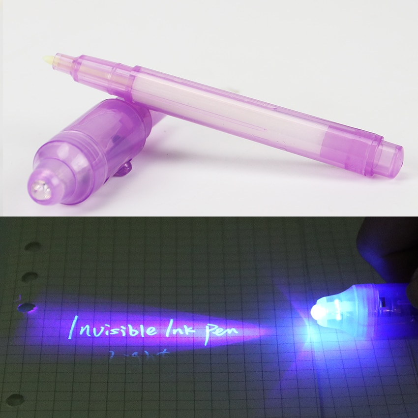 1pc magic 2 in 1 uv blacklight combo briefpapier onzichtbare inktpen populaire willekeurige kleur