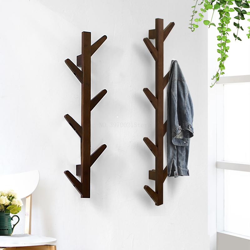 Tree Hanging Rack Bamboo Wall Mounted Hanger Hall Entrance Decoration Hat Coat Rack Wall Deco