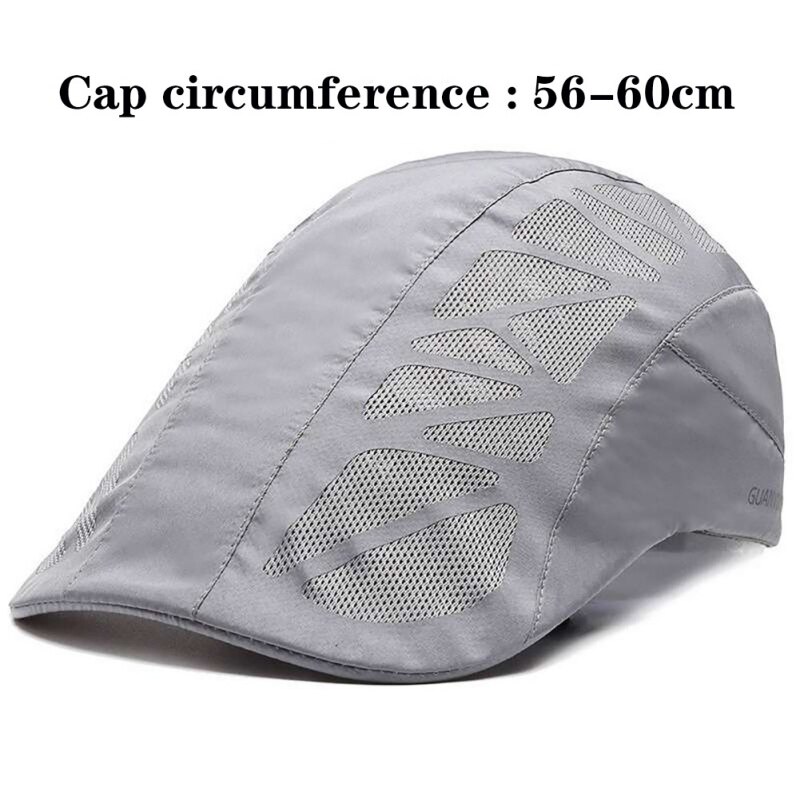 Men's Hat Berets Cap Golf Driving Summer Sun Cap Cotton Mesh Berets Caps for Men Casual Peaked Hat: Adult grey B