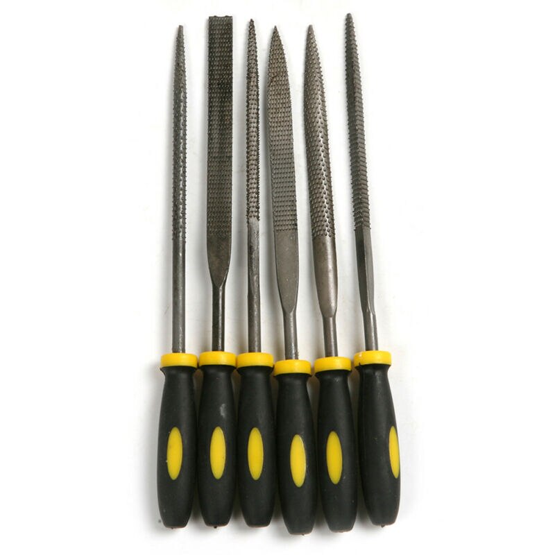 6pcs DIY Assorted Rasp Diamond Needle File Repair Tool Set Jewelry Wood Grinding Half Round,Round,Flat,Triangle,Square files