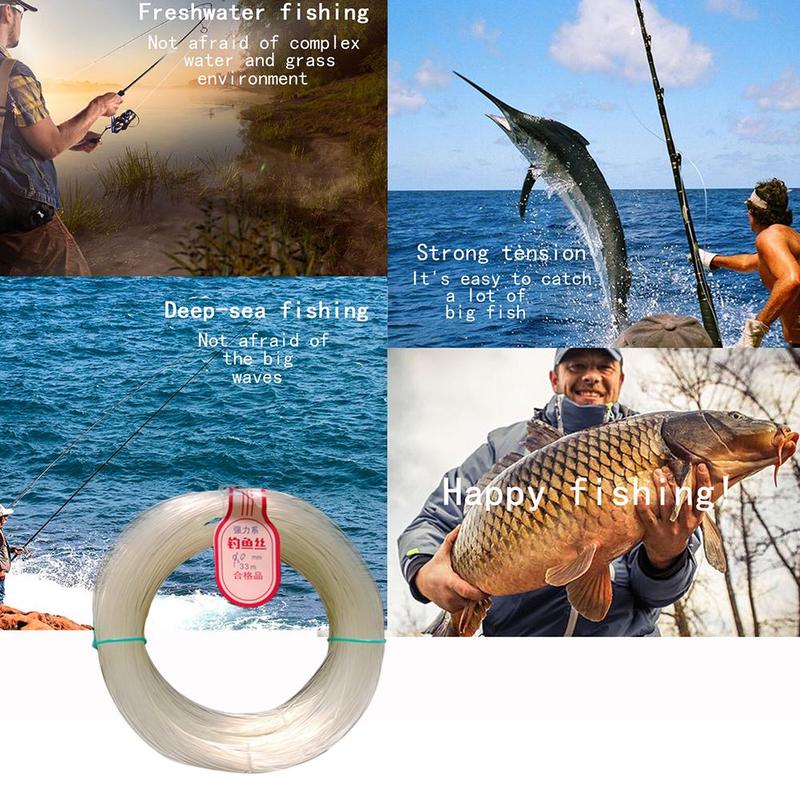 0.3mm ~ 10mm fiskesnøre krystal stærk fiskeline super power sø flodfiskeri krystal fisketråd fisketilbehør 33m