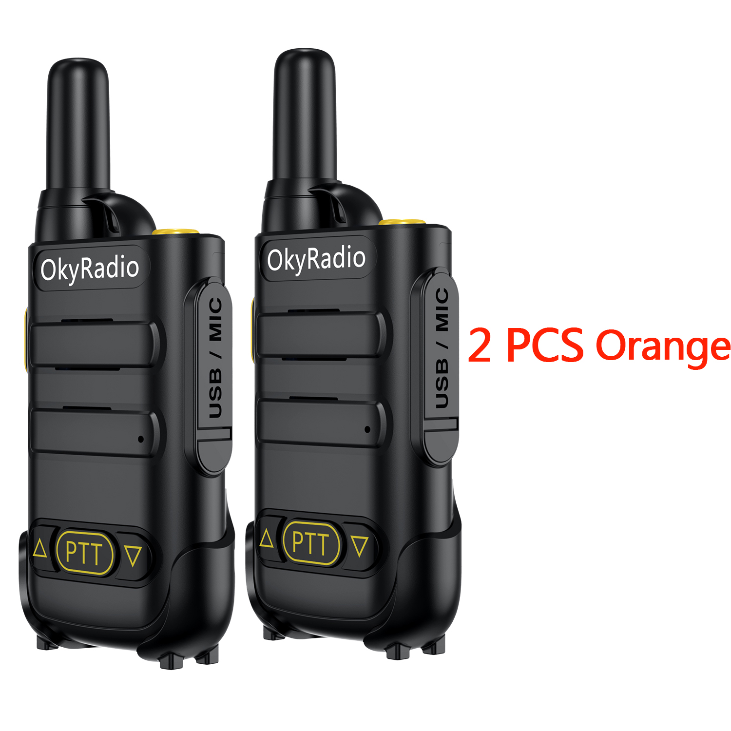 2022 5W Power 470Mhz Werk Walkie-Talkie 6Km Call 4800Mah Batterij Draagbare Waterdichte Walkie-talkie Sterke Anti: Orange-2pcs