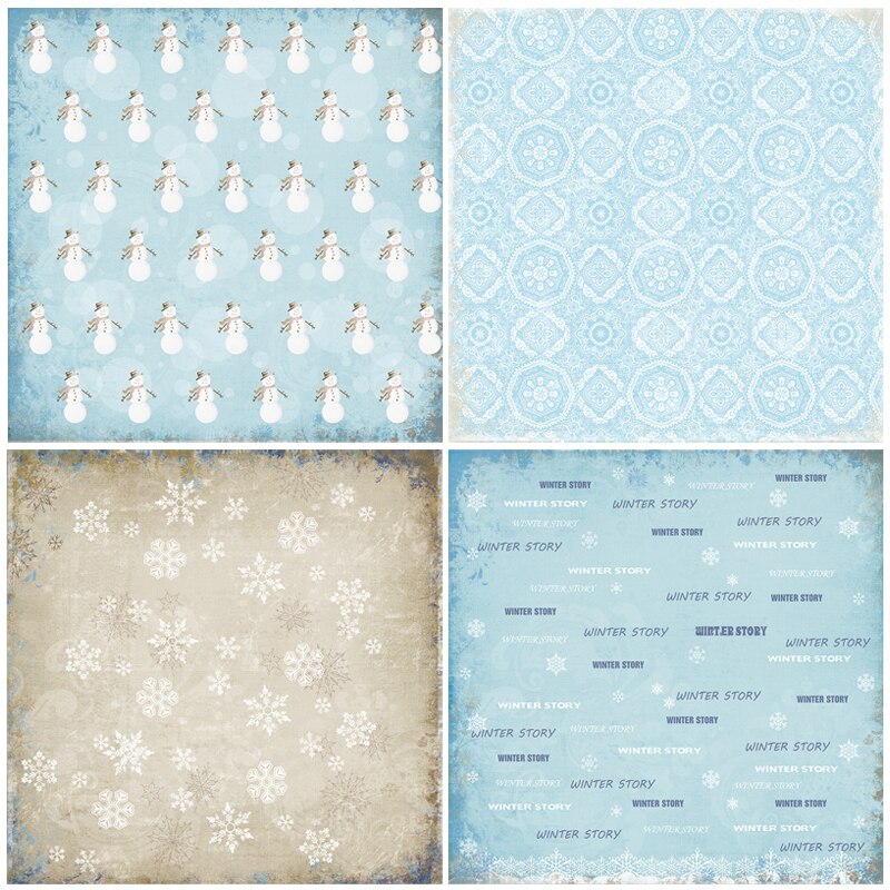 ZFPARTY 12 stks 6 "Single-side Gedrukt Winter patroon creatieve papercraft art papier handgemaakte scrapbooking kit set boek