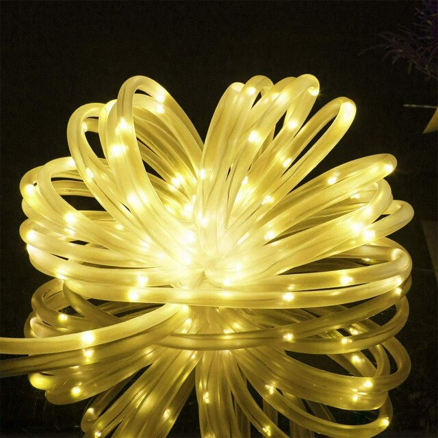 12m Solar 100LED Rope Tube Fairy String Lights Sol... – Grandado