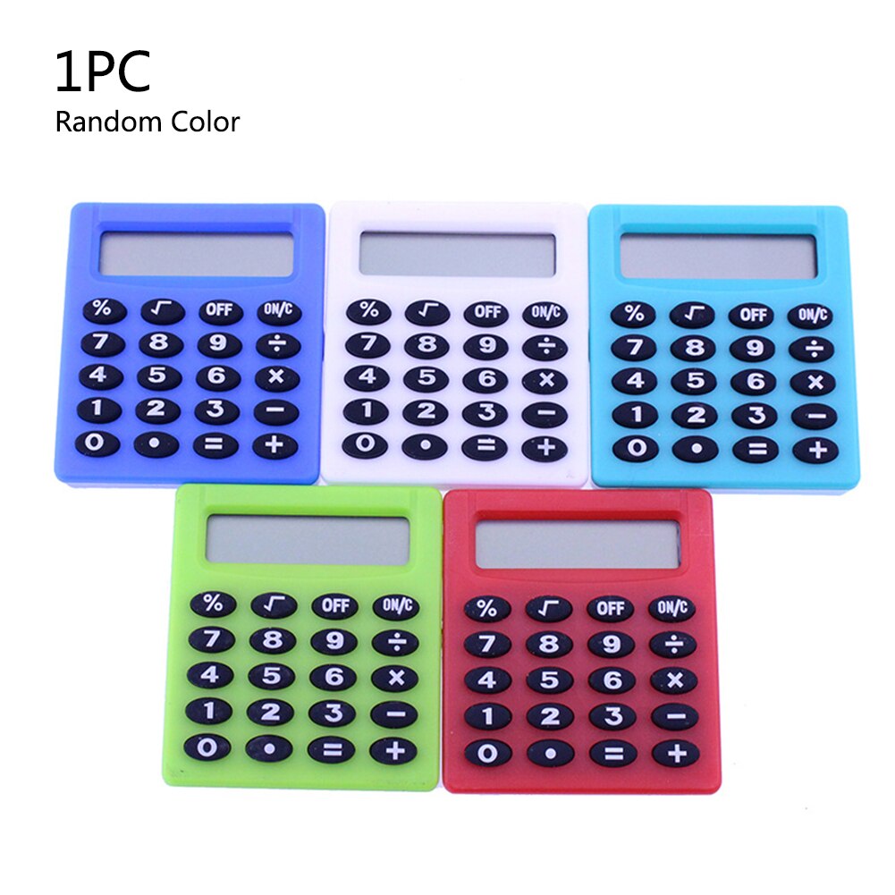 Student Mini Pocket Electronic Calculator Candy 5 Colors Calculating School Office Supplies Kids With Coin Battery: Default Title