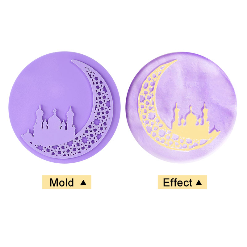 Eid Mubarak – moule à biscuits en relief, coupe-tampon en forme d&#39;étoile et de lune, décoration de fête musulmane du Ramadan, outils de cuisson de gâteaux à faire soi-même, moule à Fondant: 3