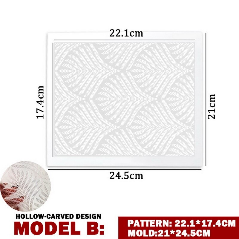 Kager bageskabeloner hvede spike mønster kage boder stencil til diy håndværk tegning form bageri køkken kage dekorationsværktøjer: B