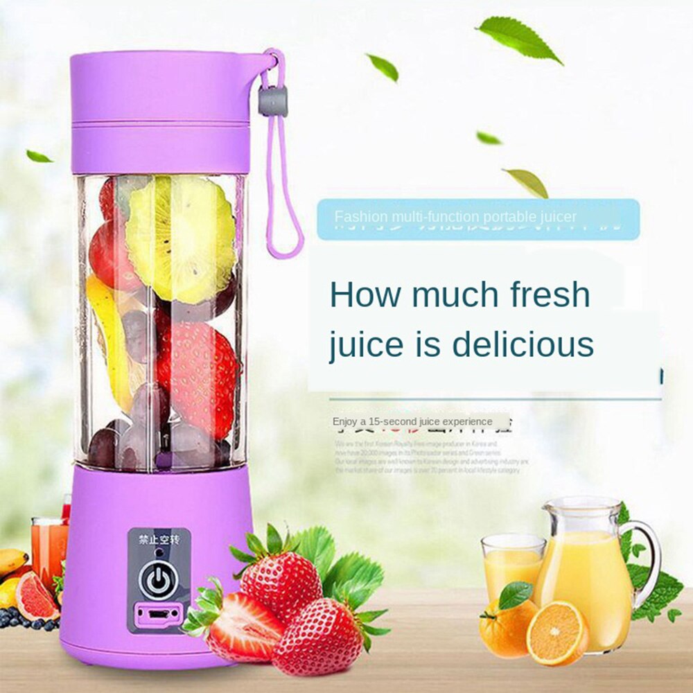 Multi Functionele Mini Draagbare 6 Blades Elektrische Juicer Mixer Usb Oplaadbare Huishoudelijke Sap Blender Fruit Koken Machine