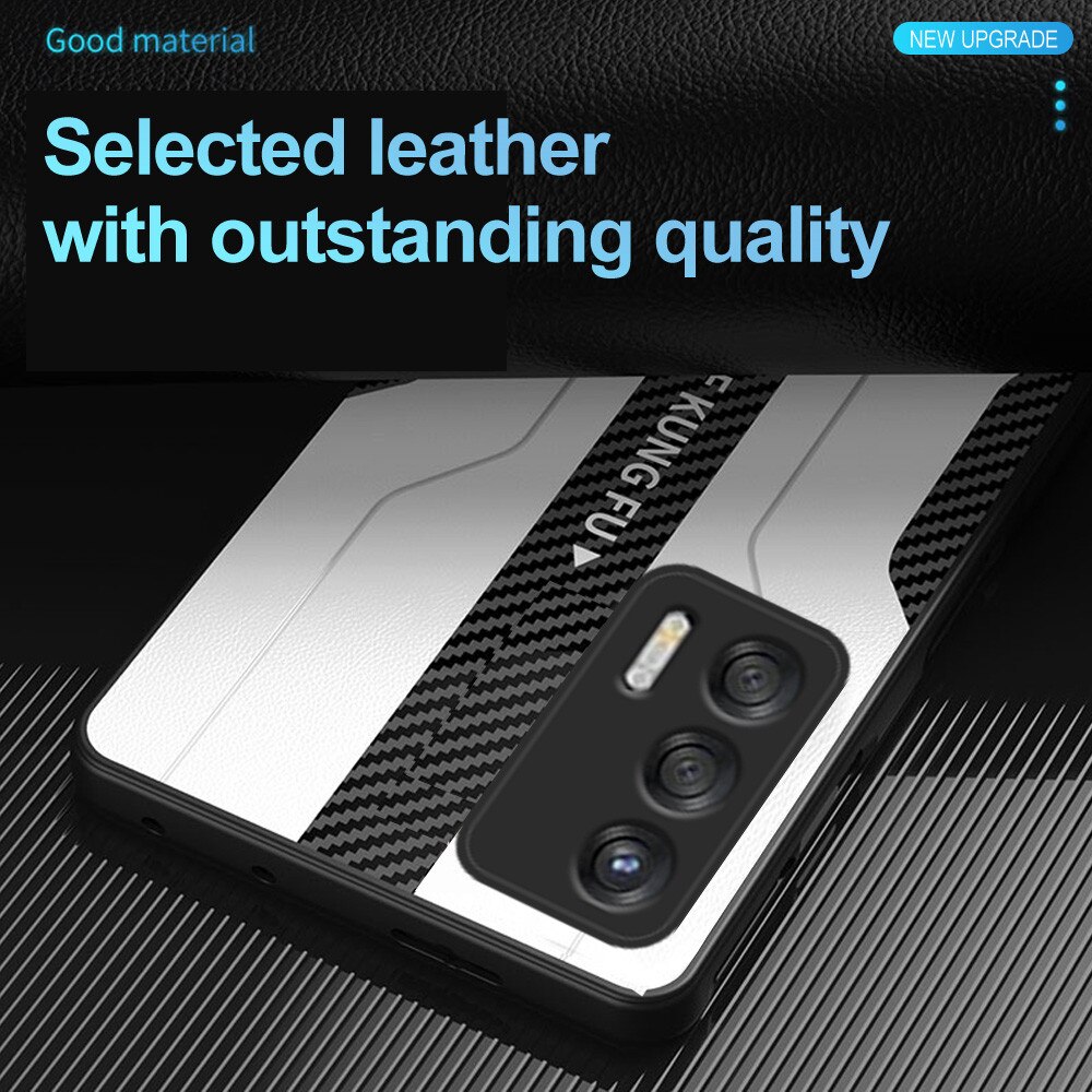 Voor Oppo Realme Gt 5G Case Carbon Fiber Back Lederen Telefoon Cover Realmi Realmy G T Neo Realmegt Camera bescherming Tpu Soft Coque