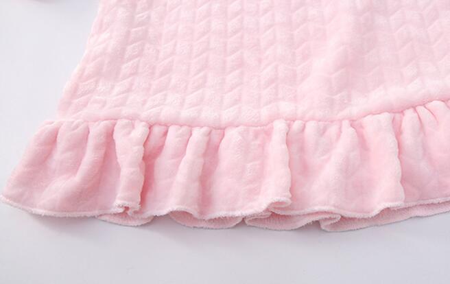 Meisjes Pyjama Jurk Herfst Winter Baby Meisjes Roze Blauw Flanel Boog Pyjama Jurken Meisje Thuis Nachtkleding Jurk Kinderen Kleding