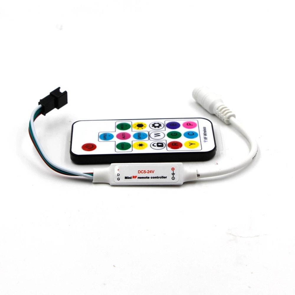 SP104E 17Key Led Rgb Draadloze Afstandsbediening Mini Rf Led Controller Voor WS2812 WS2811 Droom Kleur 5050 Led Light Strip Licht dc 5V-24V