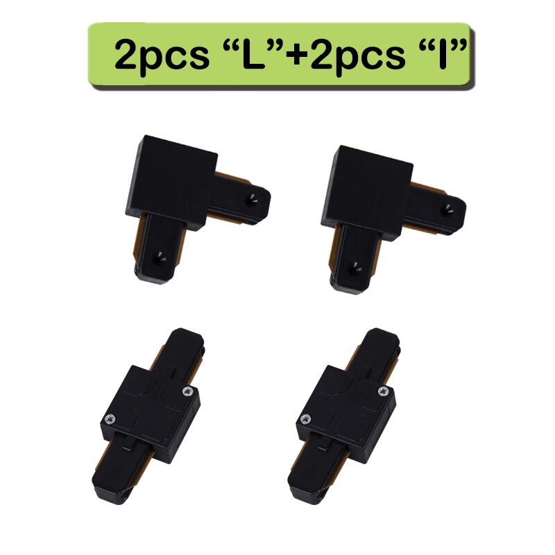 0.5M 1M Track Rail 2 Wire System Aluminum led Track Light Rail Universal Rail Connector Circuit Rails For LED Track Spotlight: 4pcs connector AB / Black