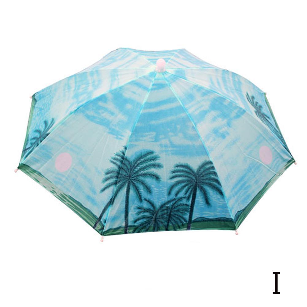 Chapeau de parapluie de pluie portable, pliable, extérieur, soleil, camping, chapeaux d'ombre, tête, plage, vêtements de sauna, accessoire étanche Fishi R7I0