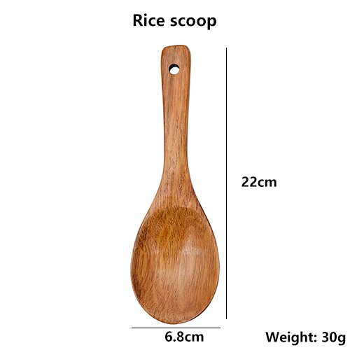 Espátula de madera Utensilios de cocina Espátula Kemu natural Utensilios de cocina antiadherentes Cuchara Vajilla Herramientas Artilugios de madera Utensilios de cocina ecológicos Utensilios de mesa Utensilios de cocin: Rice scoop