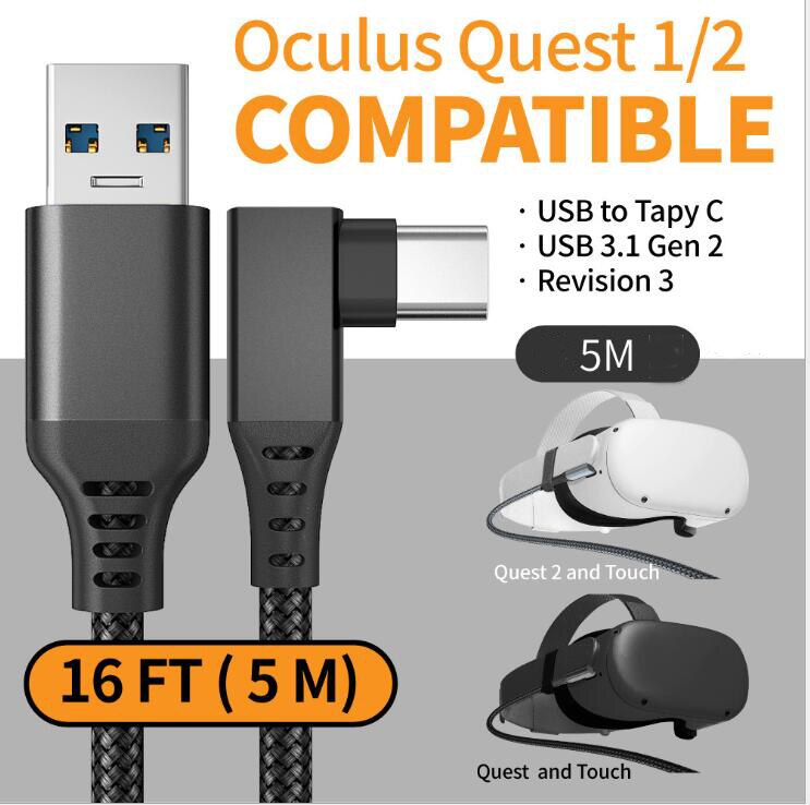 VR Protective Cover For Oculus Quest 2 Touch Controller mask Case With Knuckle Strap Handle Grip USB 3.1 Cable