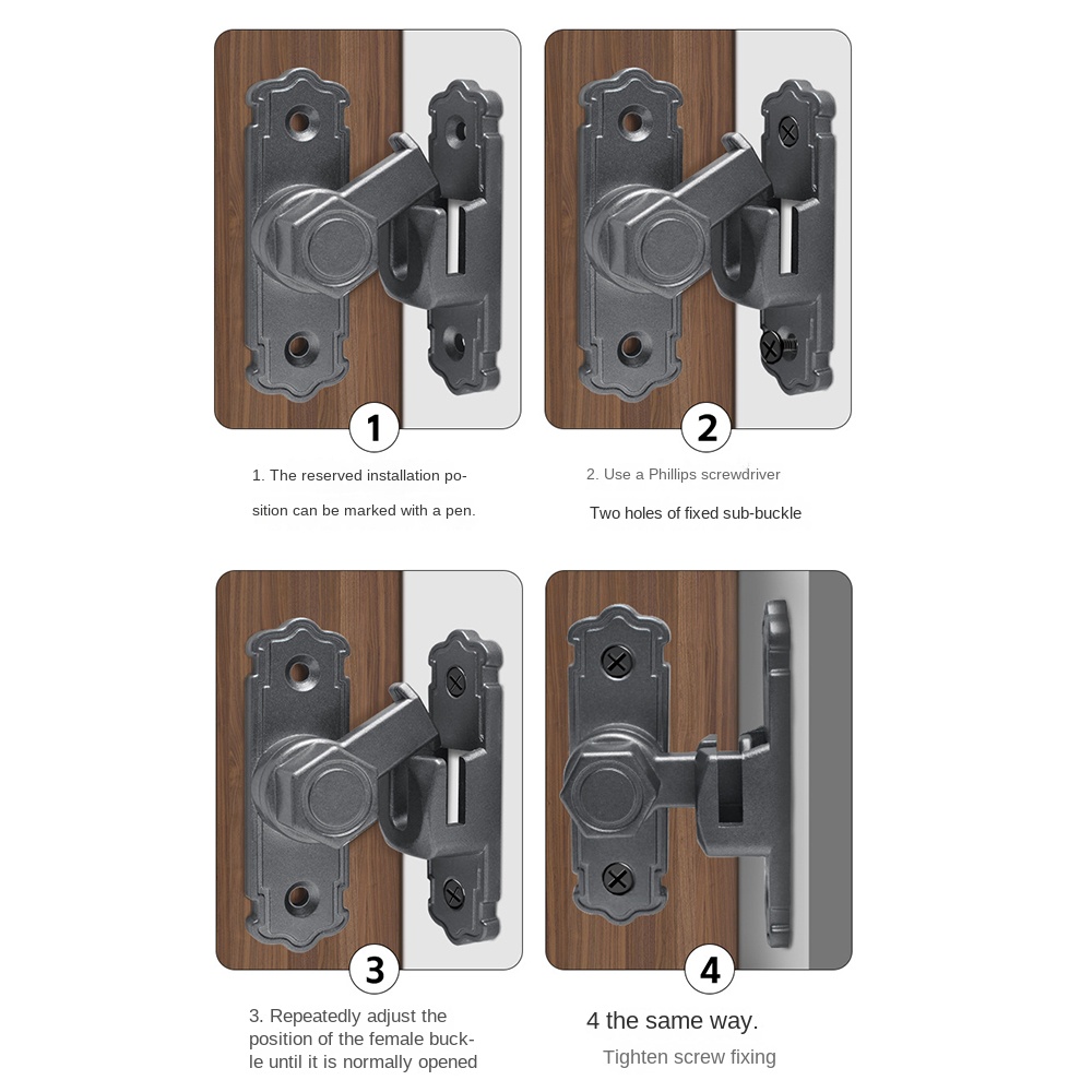 Protable Safety Sliding Door Catch Anti-theft Aluminum Alloy Door Bolts 90 180 Degree Door Buckle Kitchen Bedroom Bathroom