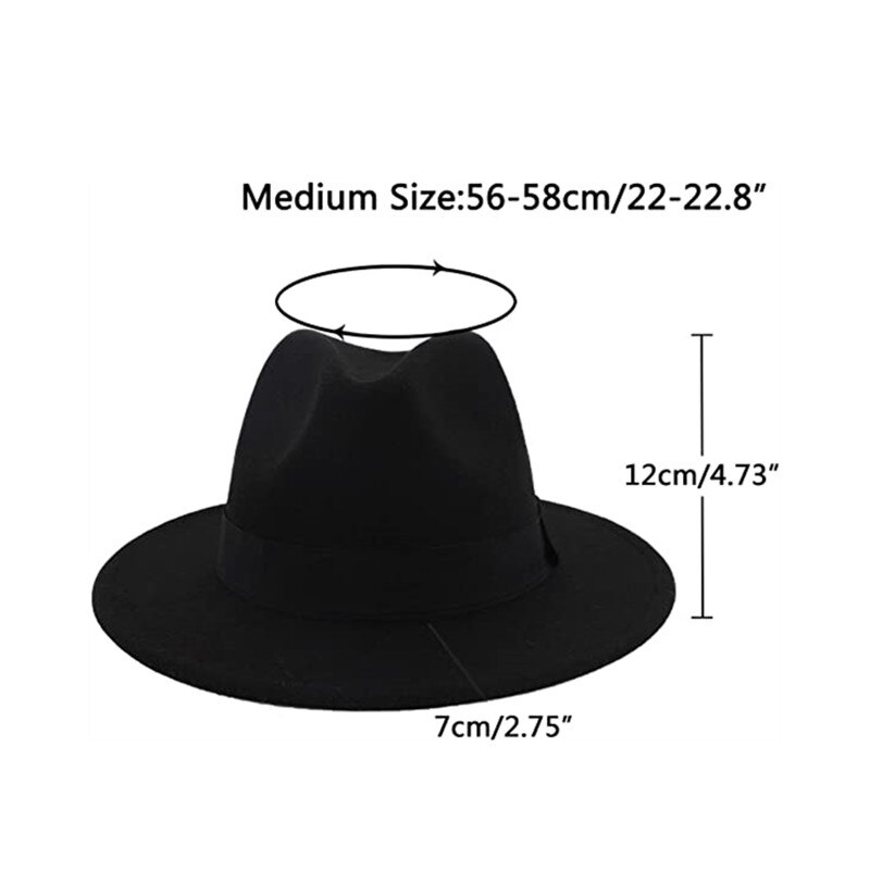 Ademend Effen Kleur Klassieke Zwarte Elastische Fedora Hoed Unisex Wolvilt Jazz Hoeden Mannen Vrouwen Brede Rand Panama Trilby cap