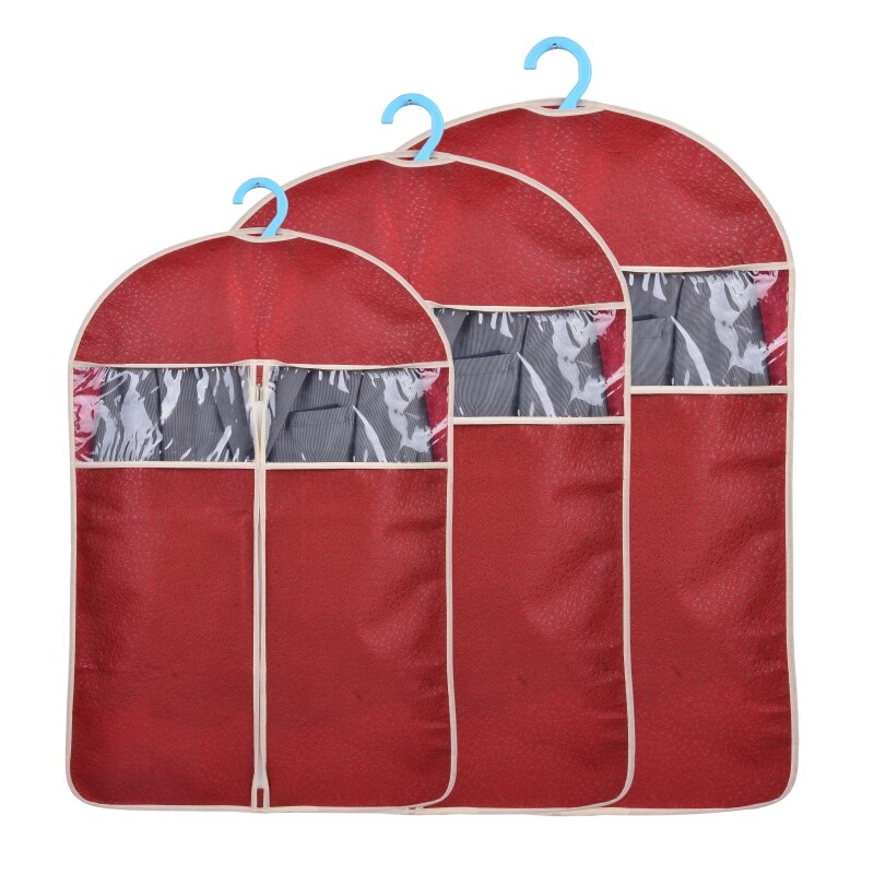 Sac de rangement pour vêtements en daim, manteau tridimensionnel domestique, housse anti-poussière pour vêtements en fourrure, Long doudoune, housse suspendue