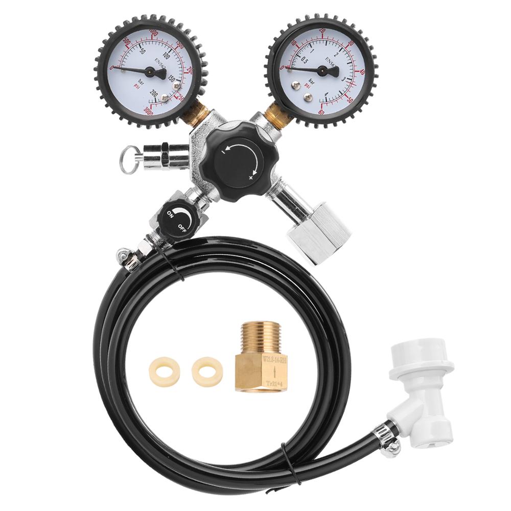 Válvula de alivio de presión de CO2 de cerveza de doble calibre portátil regulador Buck de barril de seguridad 0-3000 PSI tanques manómetro: Type3