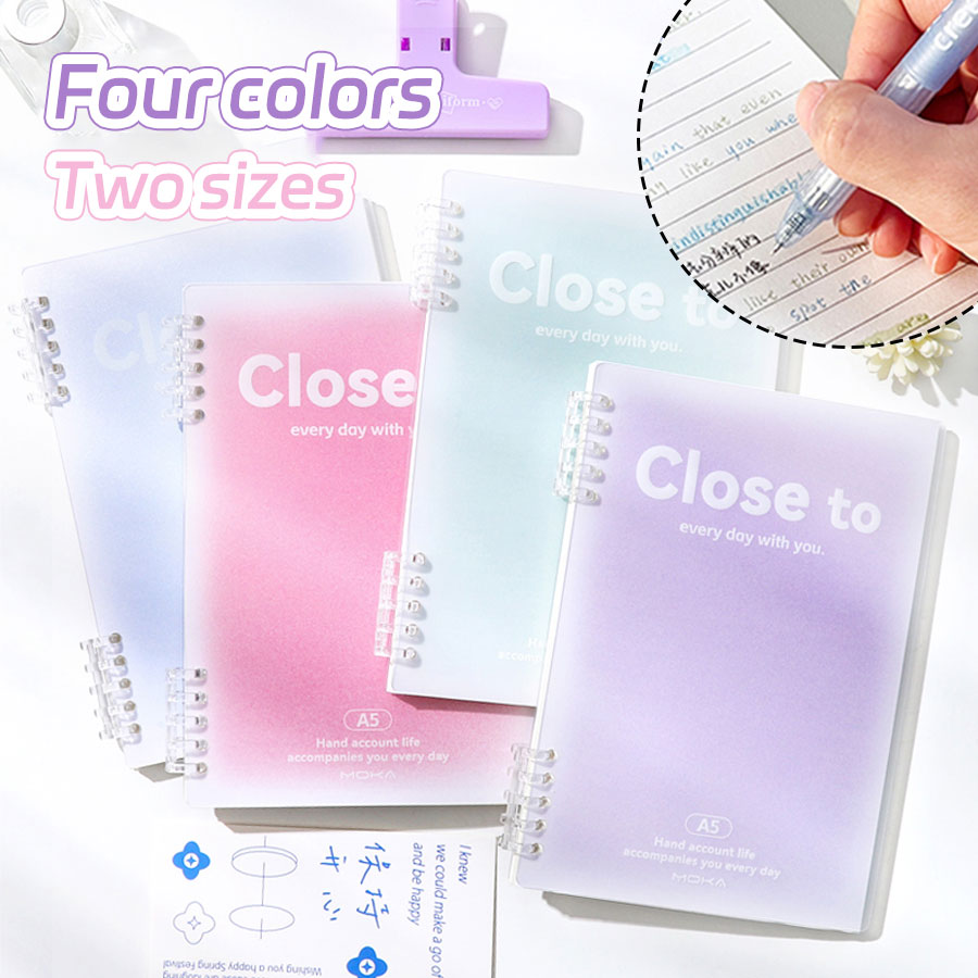 Loose-leaf Notebook Gradient Color Five-hole Detachable Lined Notepad A5/B5 Simple Ins Student Stationery School Office Supplies