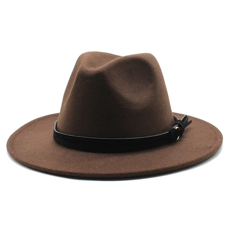 Sombrero Fedora de fieltro Gangster Trilby, gorras de Jazz de ala ancha europea americana, sombrero de boda blanco de lana para hombres y mujeres, 56-58-61CM: M / Lavanda