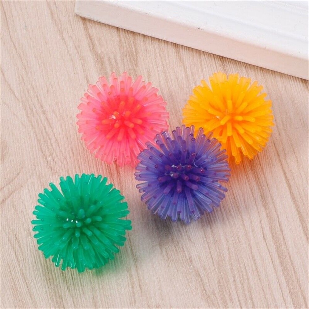 Flashing Light Up Lovely Dog Puppies Cat Pet Hedgehog Ball Rubber Bell Sound Ball Funny Playing Toy for Pets Enjoyable