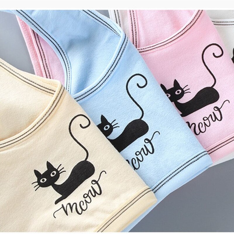 5Pc reggiseno per ragazza Teen Crop Top intimo gilet a spalle scoperte reggiseni per allenamento sportivo lettera Streetwear Tube Top 8-14 anni