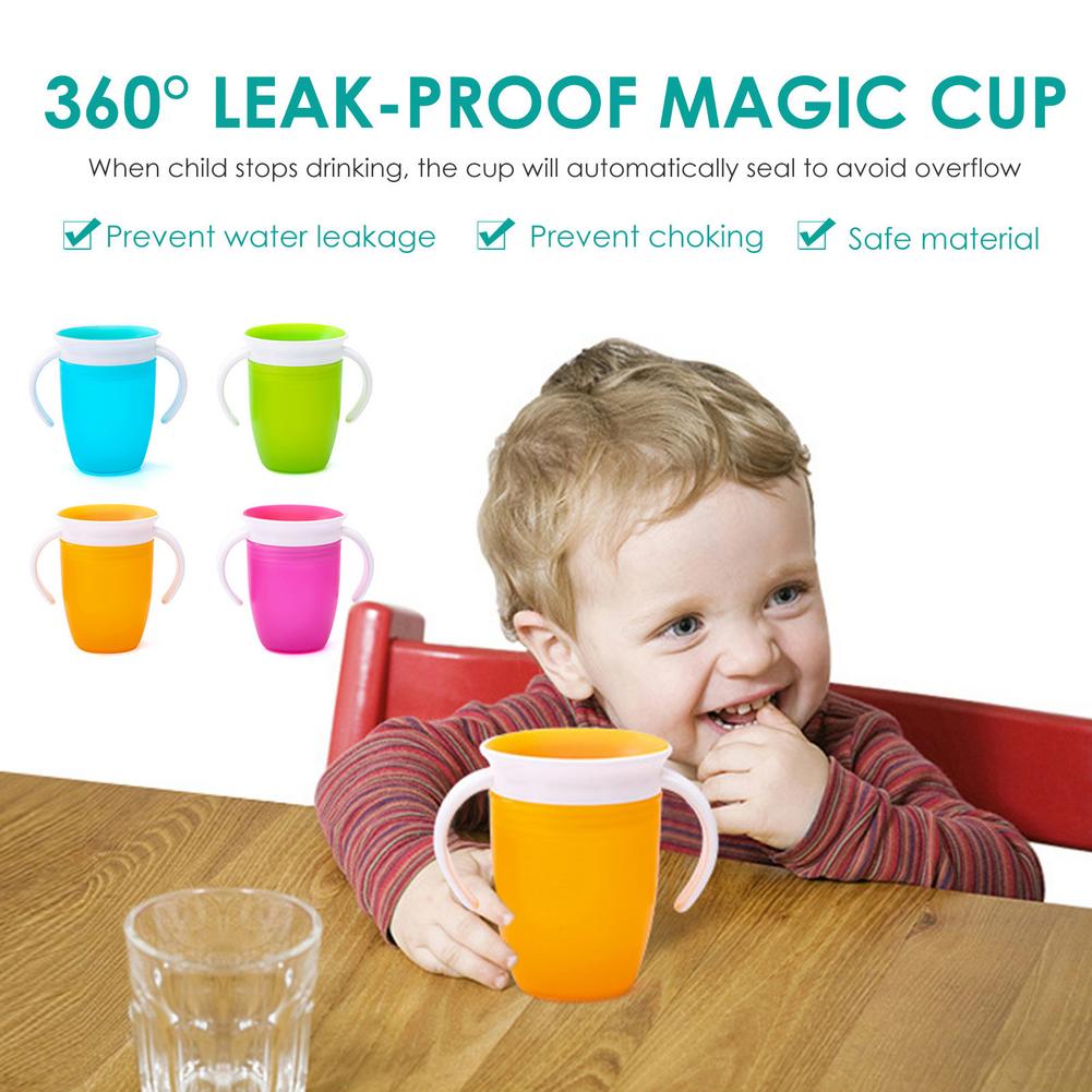 360 Graden Lekvrije Magic Cup Baby Trein Cup Leren Drinken Lekvrije Anti-Choke Cup voor Baby 'S Meer dan 6 Maanden