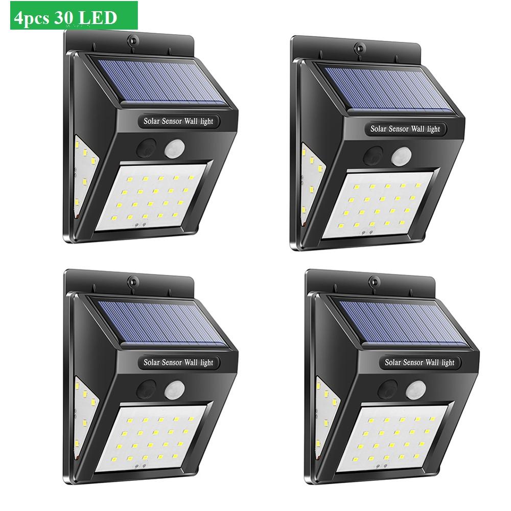 30/40LED Solar Light Motion Sensor Waterdicht Yard Path Outdoor Tuin Lamp Voor Tuin Decoratie Straat Lantaarn: 4pcs 30 LED