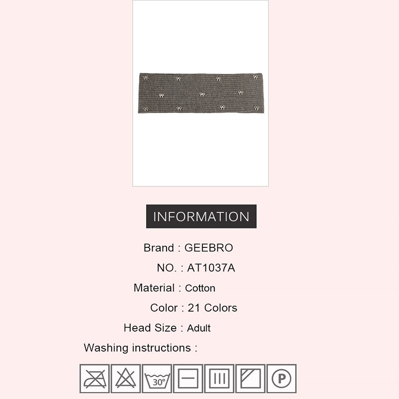 Geebro Vrouwen Katoen Effen Kleur Vlinder Ornament Hoofdband Elastische Meisjes Ribbels Gebreide Haarband Baggy Casual Haaraccessoires