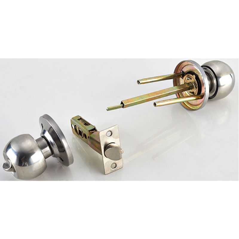 Rotation Round Door Knob Handle Stainless Steel Entrance Passage Lock With Kep Set