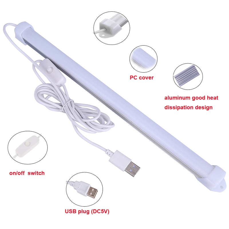 Iluminación de cocina USB LED barra de luz DC 5V protección de ojos LED tira rígida Luz de Lectura LED lámpara de escritorio para la cocina debajo del gabinete