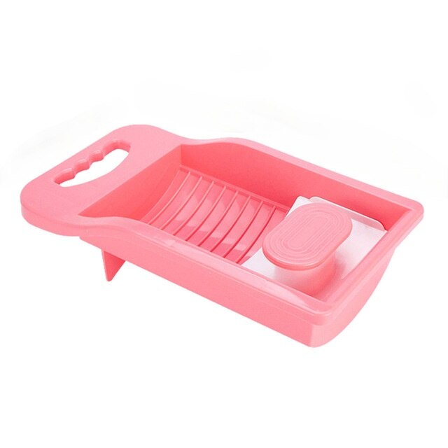 Tragbare Mini Waschbrett Schnell Waschen Waschmaschine Kunststoff Wäsche Wanne für Waschen Socken Unterwäsche Haushalt Nicht-Unterhose Washtub: Rosa