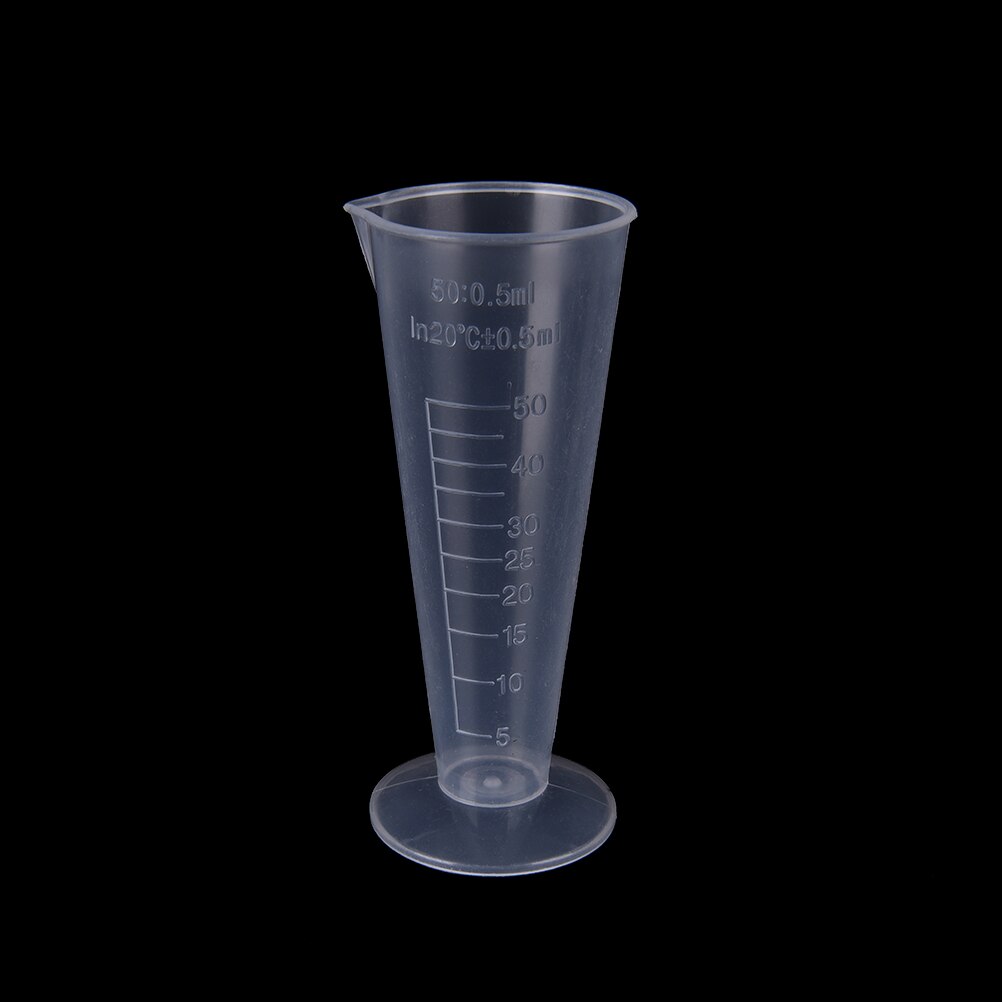 50Ml/100Ml Transparante Plastic Kegel Maatbeker Met Schaal Afgestudeerd Cilinders School Laboratorium Keuken Meten Accessoires: 50ml