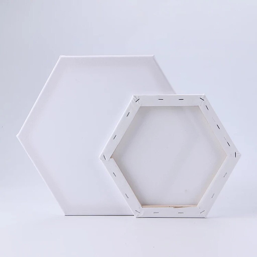 DIY Cotton Oil Painting Canvas Wood Frame Mini Stretched Blank Handmade DIY Paint Canvas Hexagon Home Wall Picture Decors