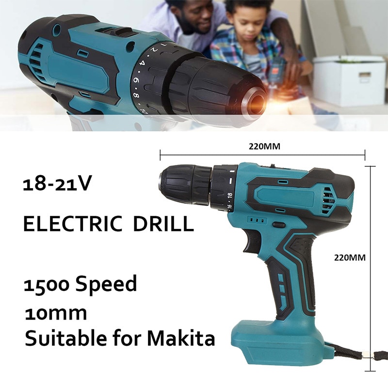 18V 21V Electric Cordless Drill Screwdriver 90NM Torque Drilling Machine Mini Hand Drill Wireless Power Tool for Makita Battery