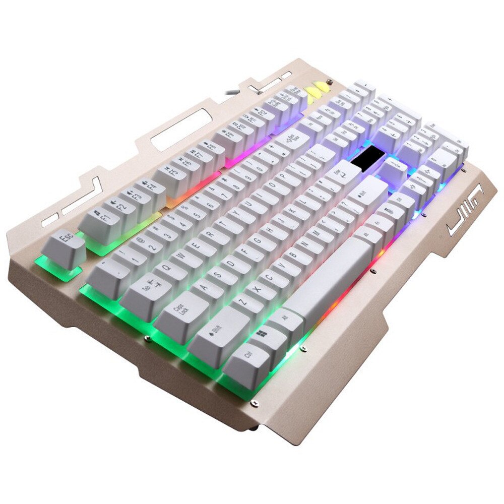 35 @ Toetsenborden Gaming Wit G700 Led Regenboog Kleur Backlight Gaming Game Usb Wired Keyboard # 5% 15: White 