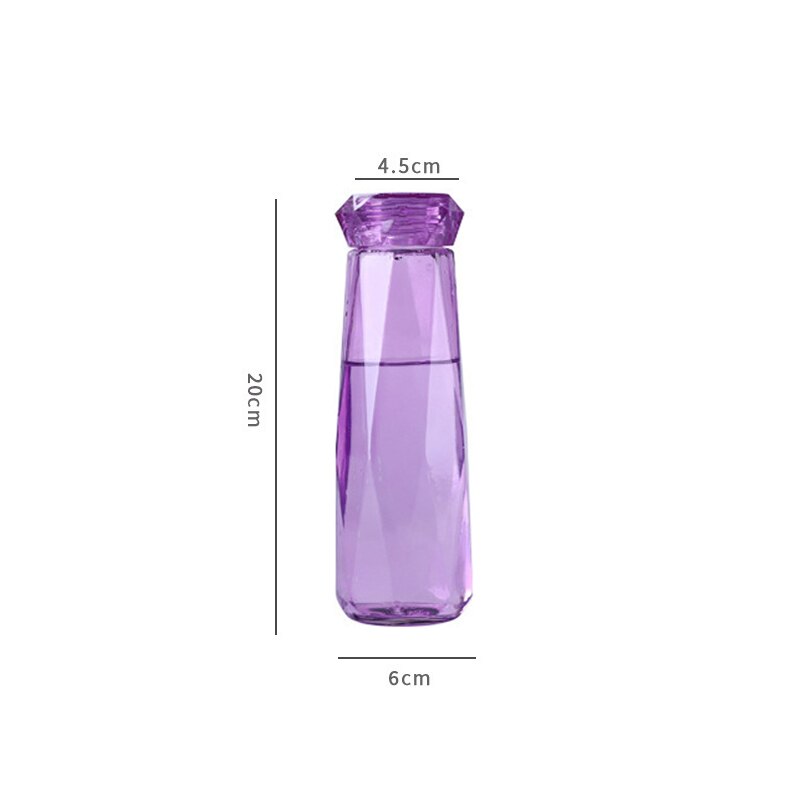 Gebühr Kristall Diamant Wasser Flasche bap Frei 420ML Glas Sport Flasche botella de agua Leck nachweisen draussen Reise Flasche für Mädchen: 05
