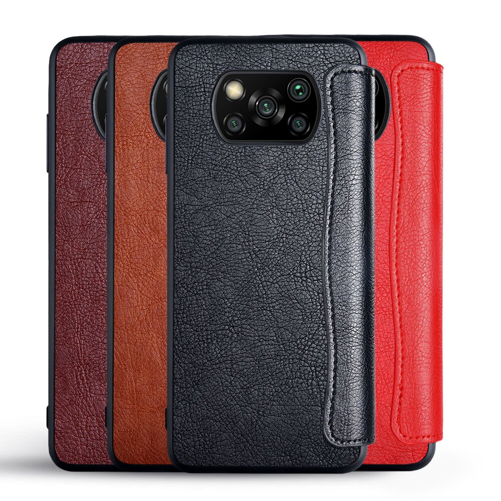 Case Voor Xiaomi Poco X3 Nfc X3 Pro Leather Flip Cover Met Card Slot Geen Magneet Voor Xiaomi Poco X3 nfc X3 Pro Case Coque Funda