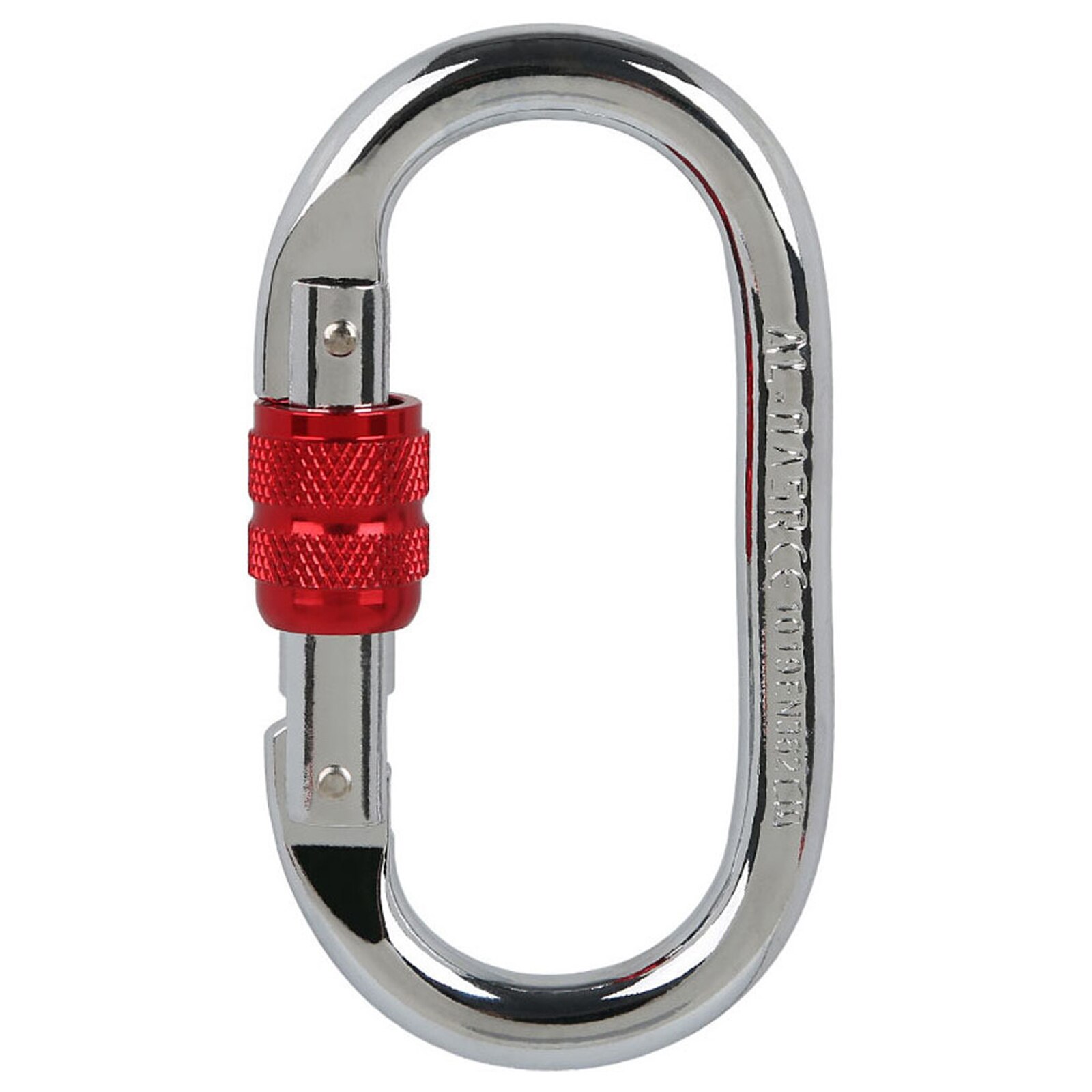 25KN Professionelle Klettern Karabiner Schraube Locking Tor Karabiner Heavy Duty O-form Stahl Klettern Schnalle Leichte Hängematte: Red