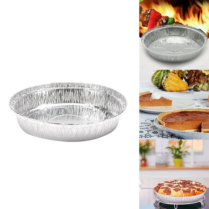 50X Runde Aluminium Folie Bbq Food Tray Container Nicht-Stick Backform Smart
