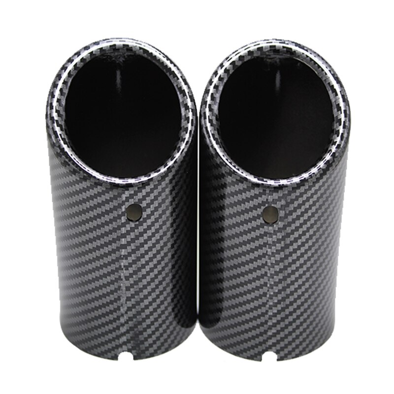 70mm Car Exhaust Muffler Tip Cover For BMW F30 E92 E90 3 Series GT 325i 328i 2006 2007 Stainless Steel: 2pcs Carbon Fiber
