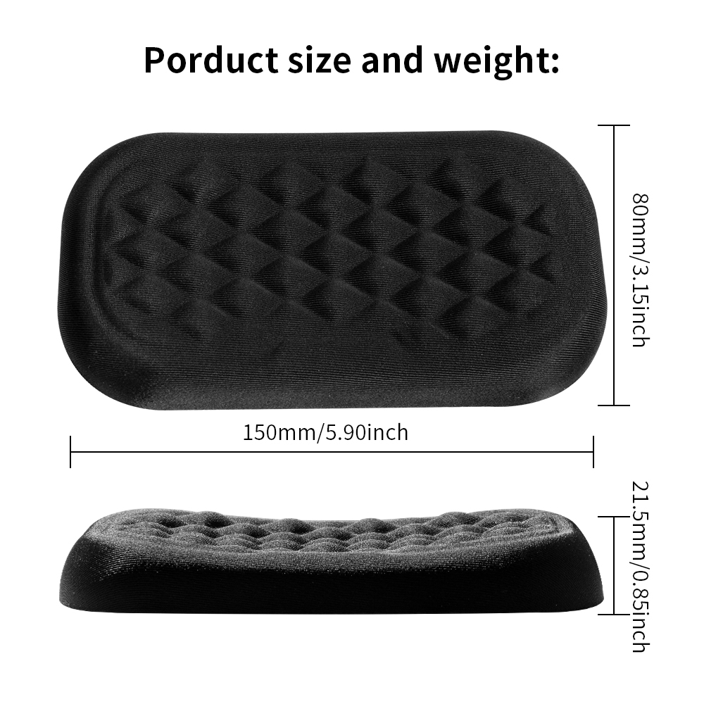 Keyboard and Mouse Wrist Rest Pad Padded Memory Foam Hand Rest Support for Office, Computer, Laptop: black