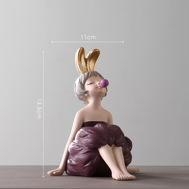 Estatua de chica nórdica para decoración del hogar, escultura de resina moderna para oficina y sala de estar, figuritas decorativas para interiores, accesorios de decoración del hogar