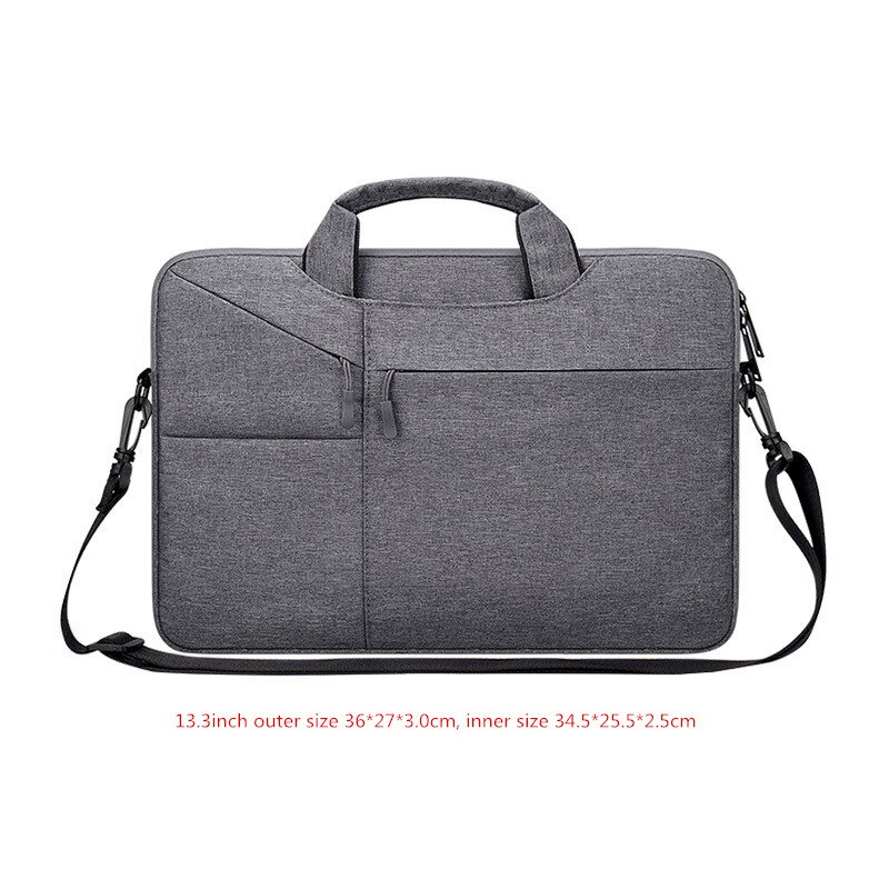 Men's Women's Shockproof Briefcase Laptop Bag Documents Cell Phone Storage Shoulder Tote Crossbody Travel Office Business Pouch: Dark Gray S